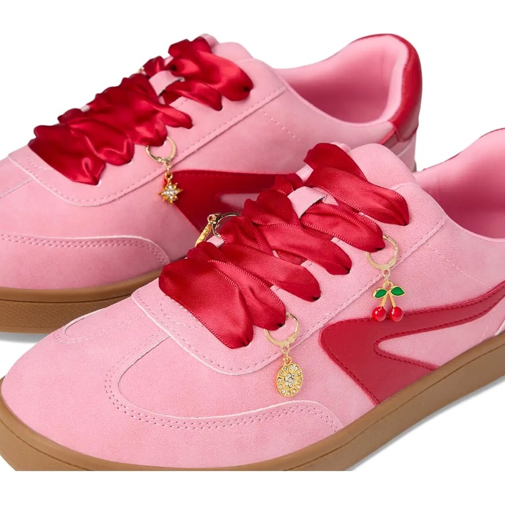 DV By Dolce Vita Valentina Charm Pink and Red Sneakers -New! Size 9